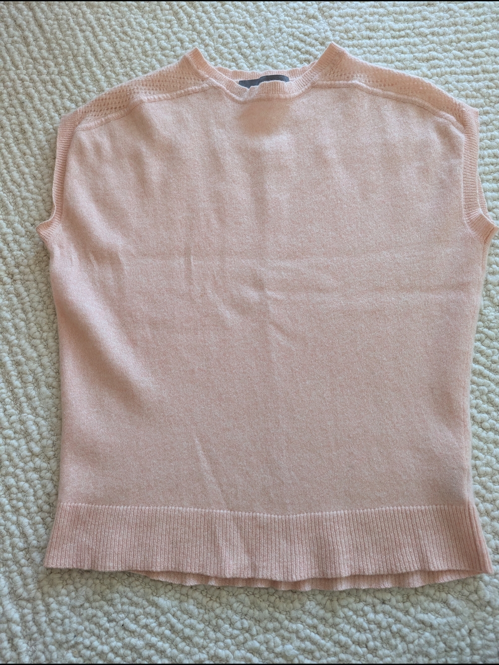 360 Cashmere Light Pink Sleeveless V-Neck Sweater